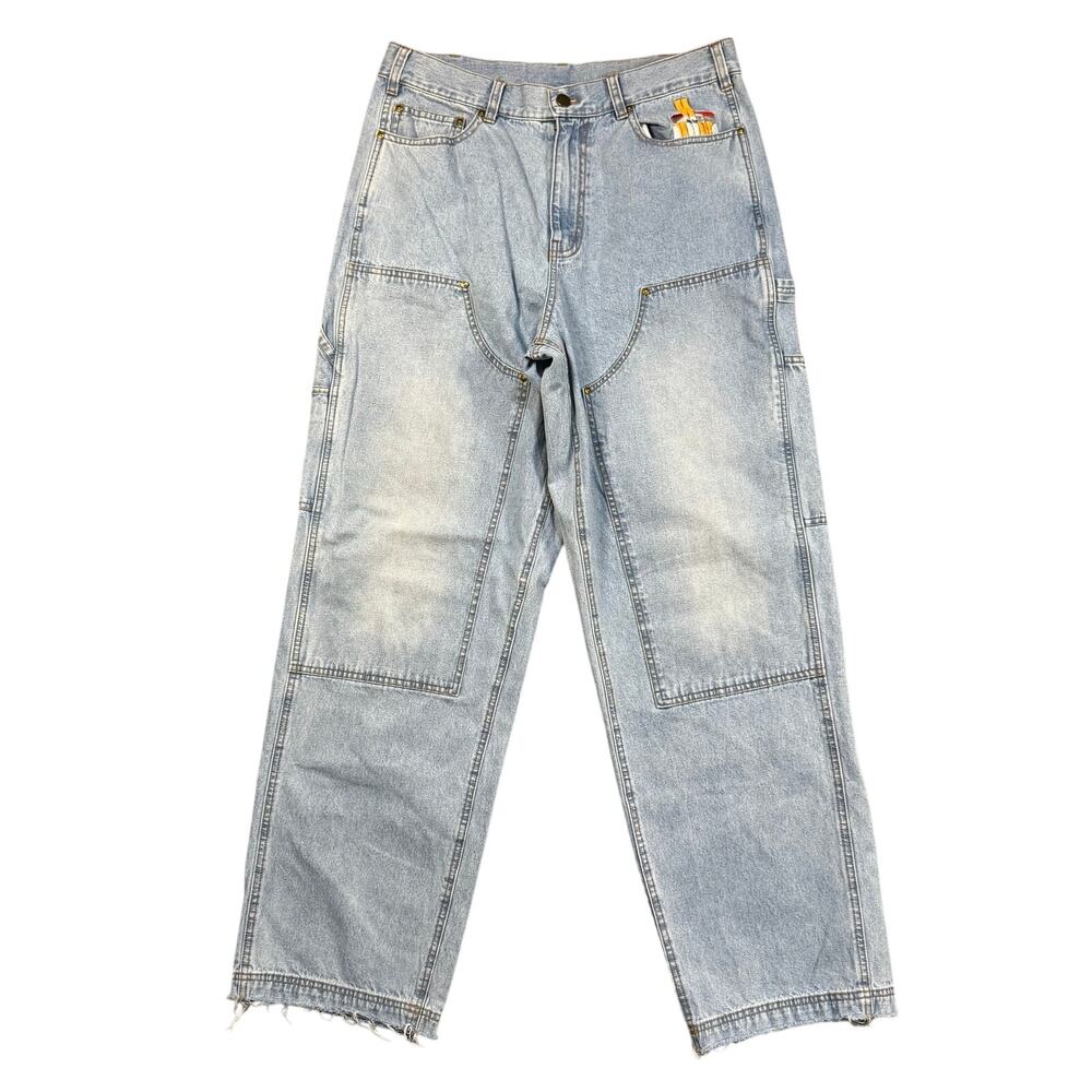 Dart Double Knee Cargo Jeans Men’s Light Wash OG Cigarette Embroidered - M/32-33